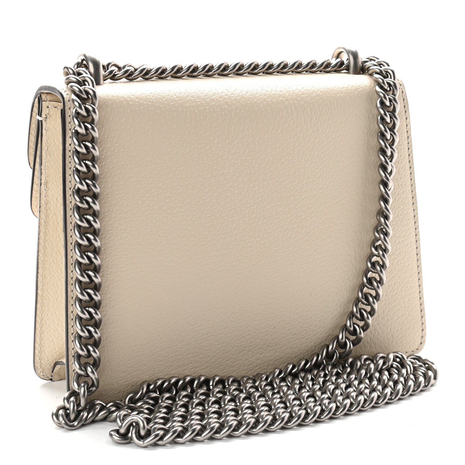 Gucci Textured Calfskin Crystal Mini Dionysus Shoulder Bag Mystic White 3 of 9