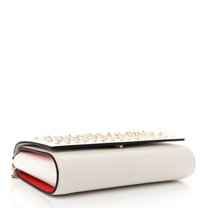 Christian Louboutin Calfskin Patent Calfskin Spikes Paloma Clutch White 3 of 7