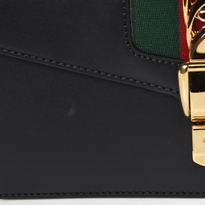 Gucci Calfskin Small Sylvie Shoulder Bag Black 12 of 15