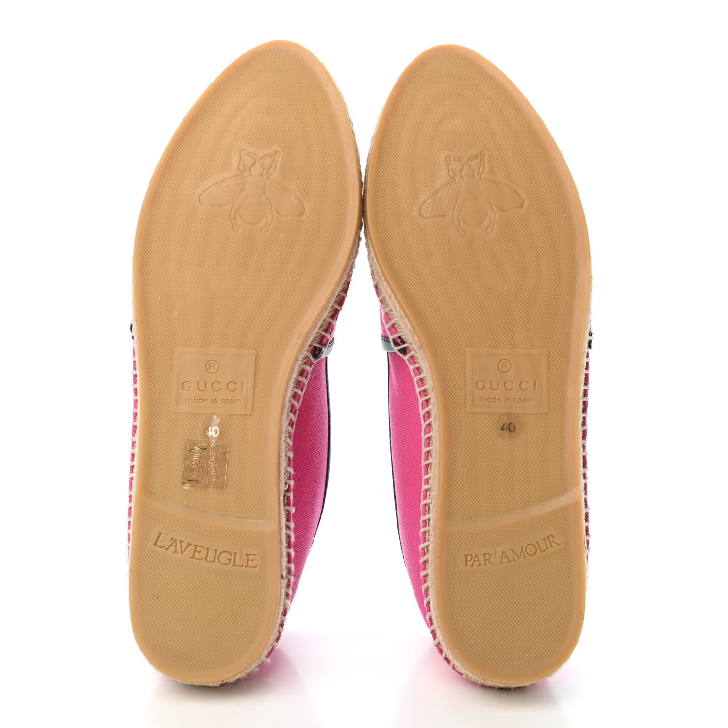 Gucci Canvas Logo Espadrilles 40 Cyclamen Rose Black 4 of 4