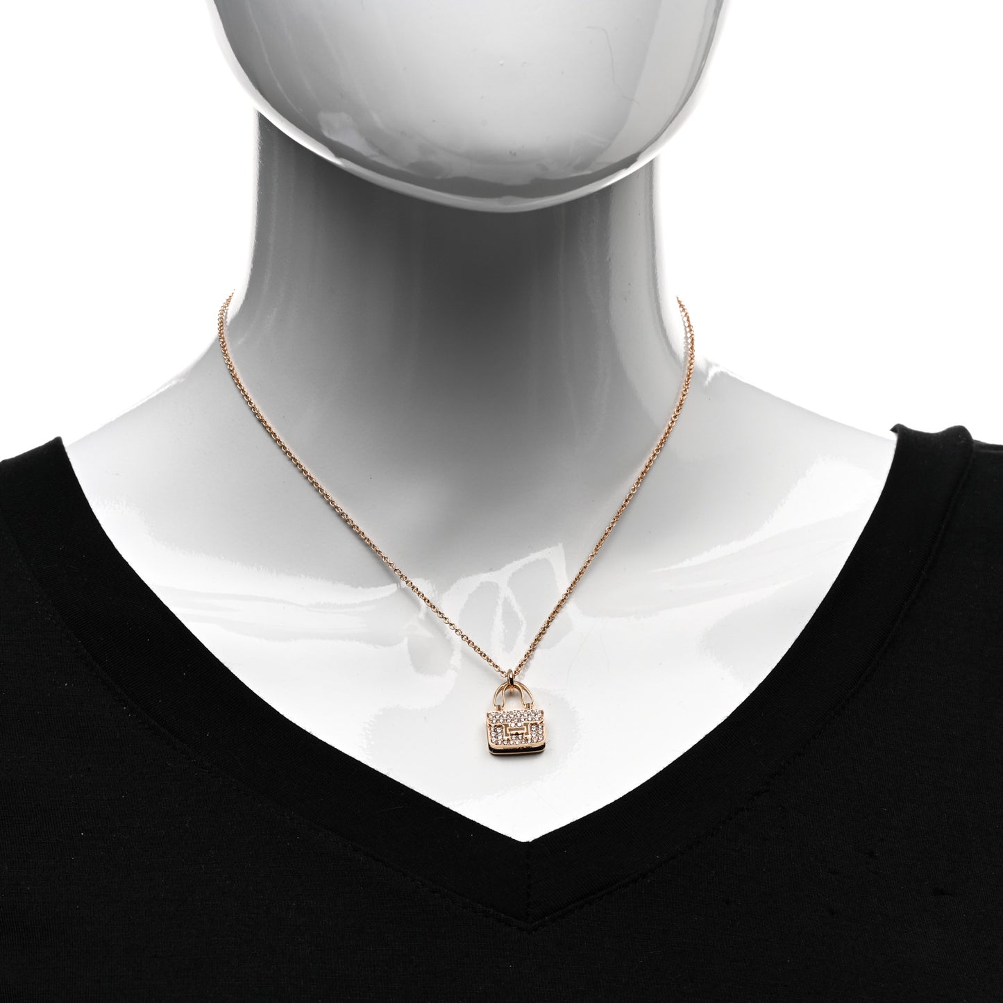 18K Rose Gold Diamond Constance Amulettes Pendant Necklace