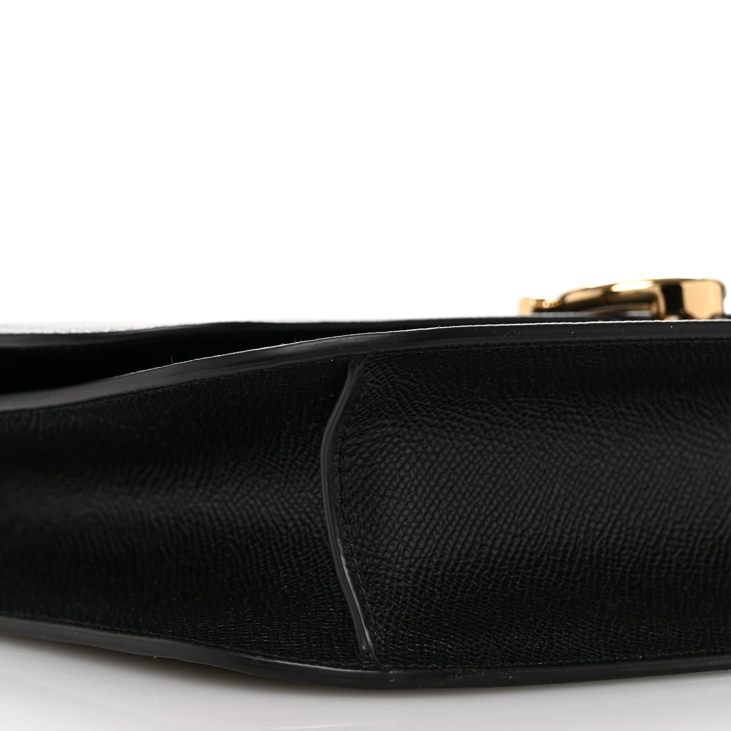 Hammered Calfskin Round Gancini Crossbody Bag Black