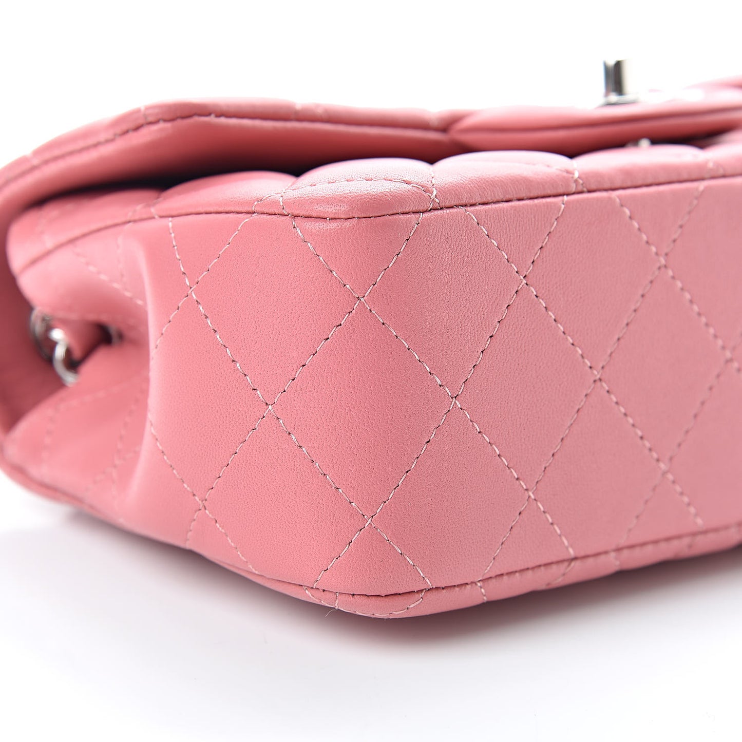 Lambskin Quilted Mini Rectangular Flap Pink