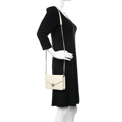 Chanel Grained Calfskin Quilted Cuba Wallet On Chain WOC White 2 of 11