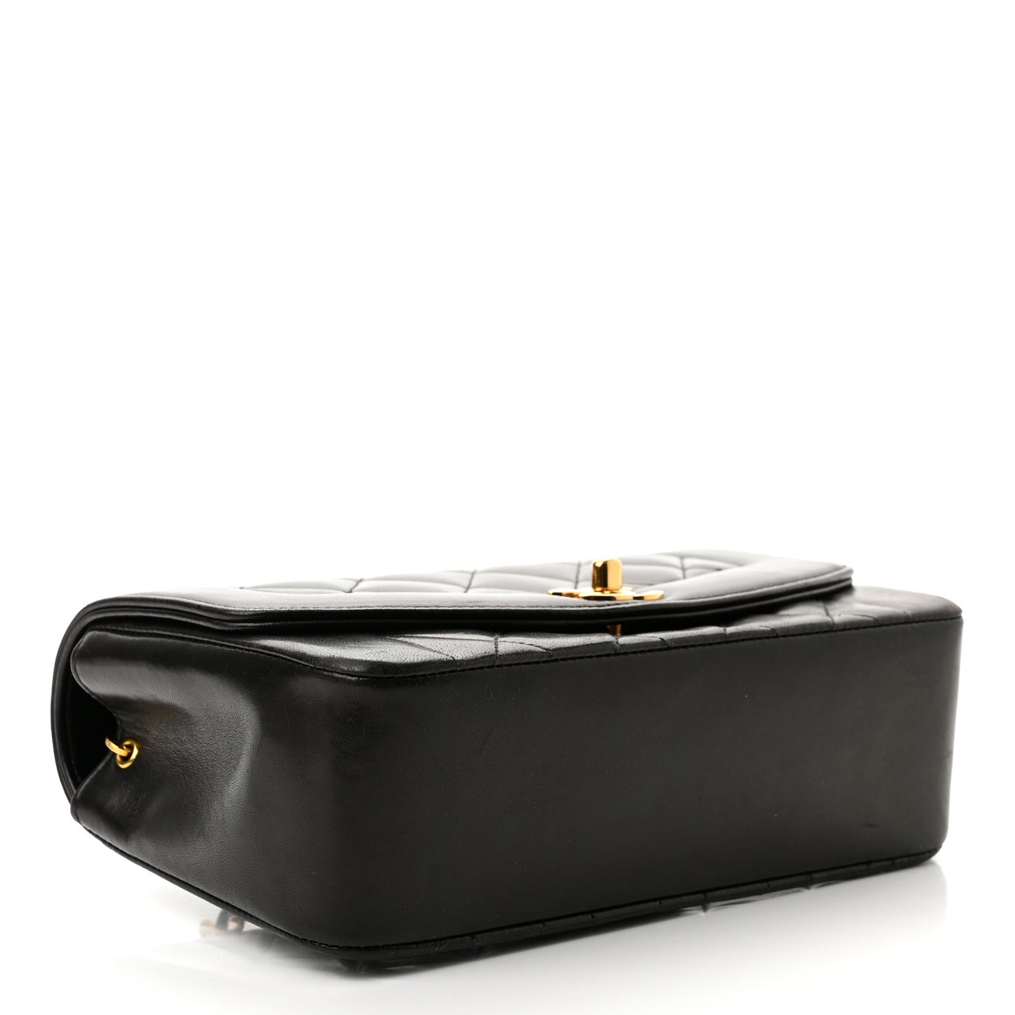 Lambskin Quilted Small Single Flap Black