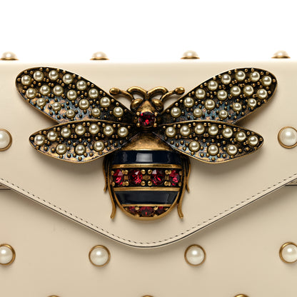 Gucci Nappa Pearl Studded Mini Queen Margaret Broadway Shoulder Bag Mystic White 5 of 11