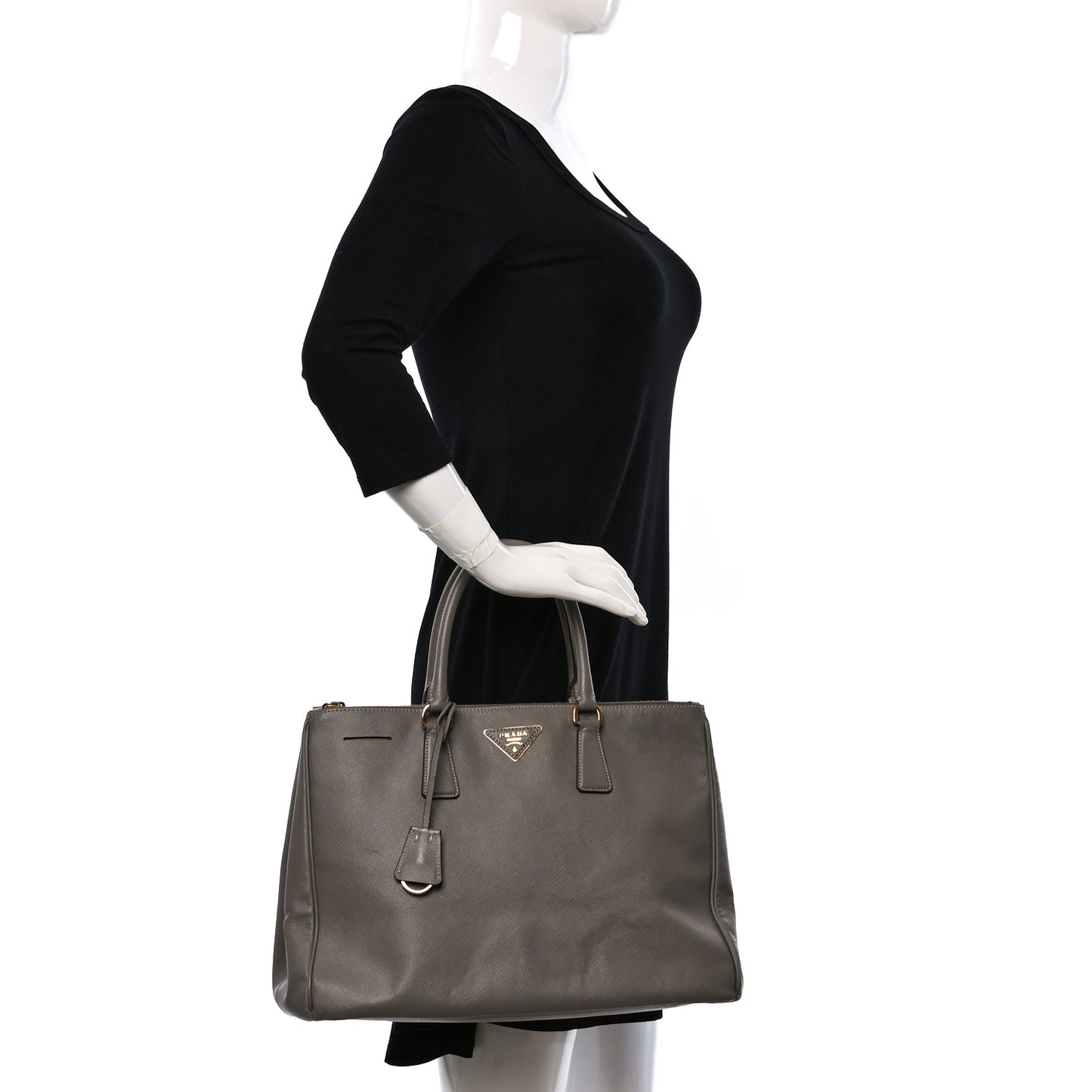 Saffiano Large Galleria Double Zip Tote Argilla