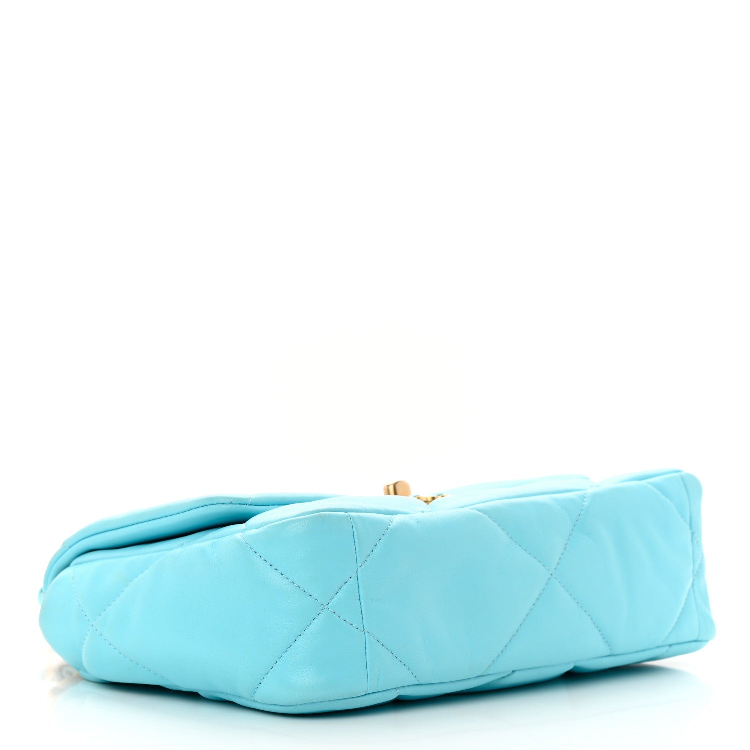 Chanel Shiny Lambskin Quilted Medium Chanel 19 Flap Light Blue 4 of 12