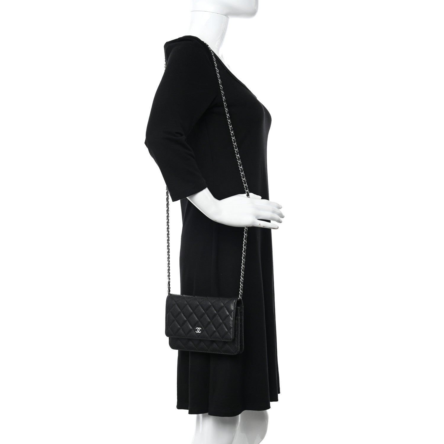 Chanel Caviar Quilted Wallet on Chain WOC Black 2 of 11