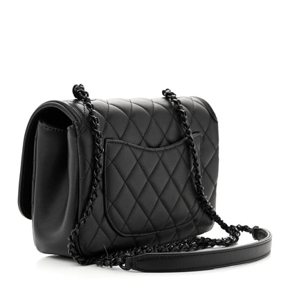 Chanel Lambskin Quilted Small CC Filigree Flap Black 3 of 11