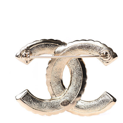 Chanel Pearl Crystal Queen of France CC Brooch Gold 3 of 5