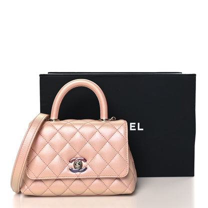 Chanel Iridescent Caviar Quilted Extra Mini Coco Handle Flap Light Pink 11 of 11