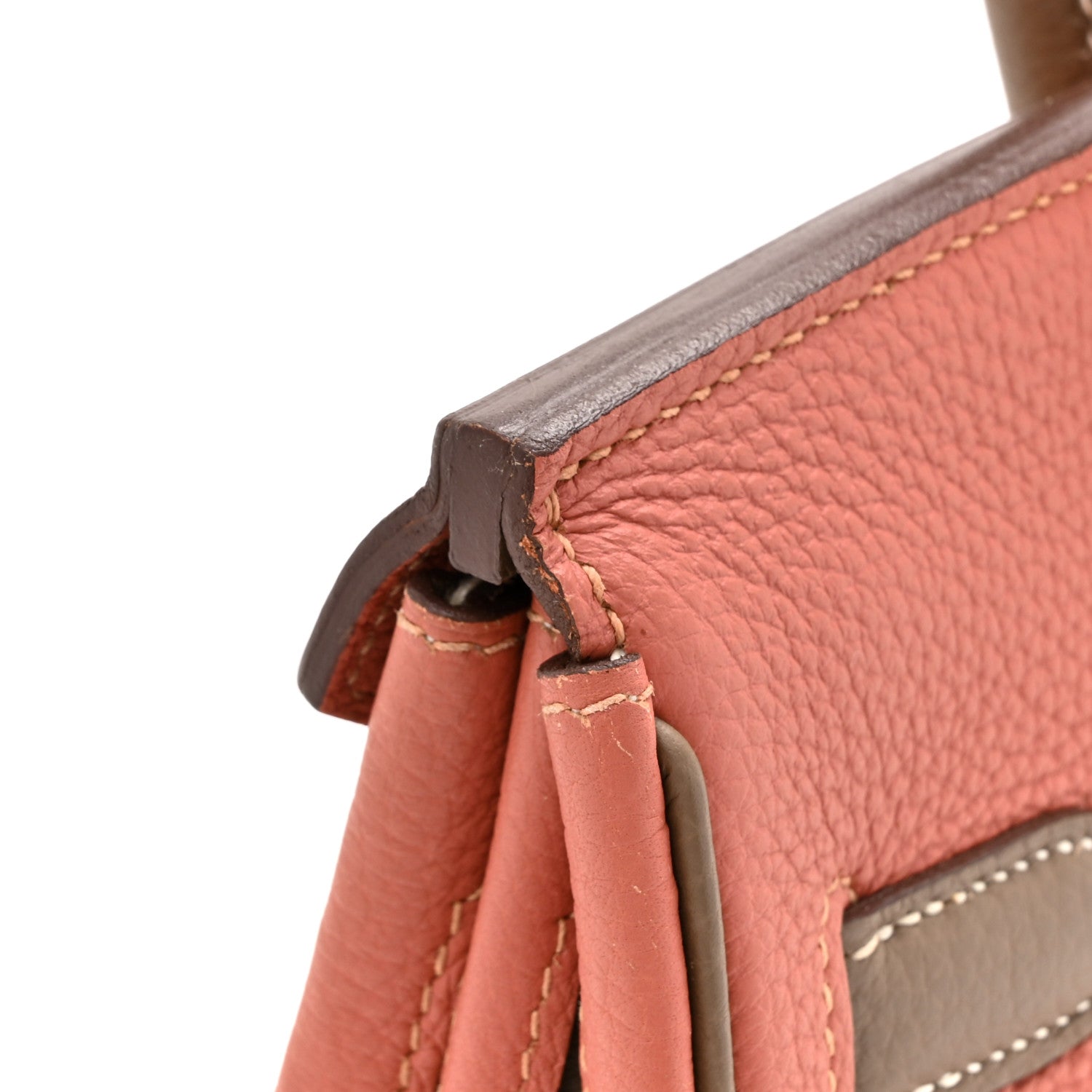 Hermes Togo Bi-Color Horseshoe Birkin 30 Rose Tea Etoupe 12 of 15