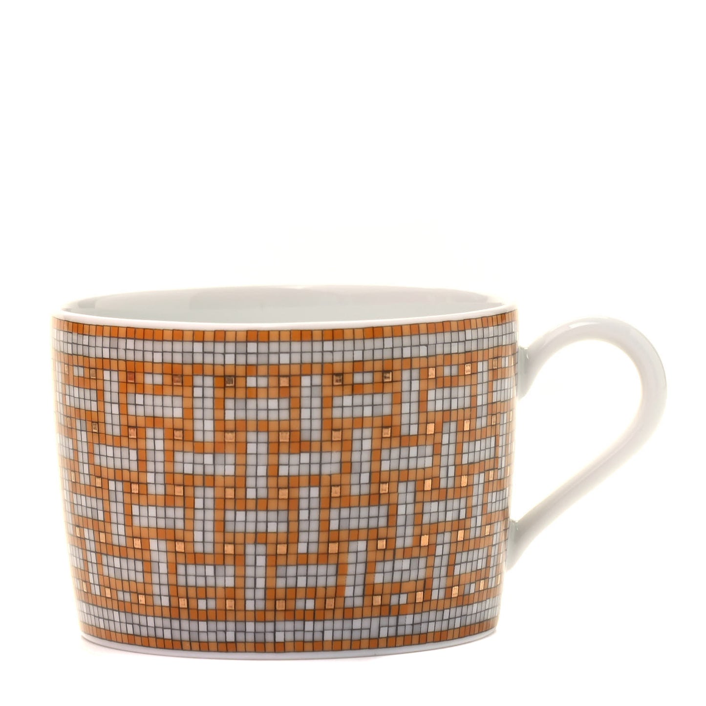 Porcelain Mosaique Au 24 Gold Tea Cup And Saucer Set Of 2