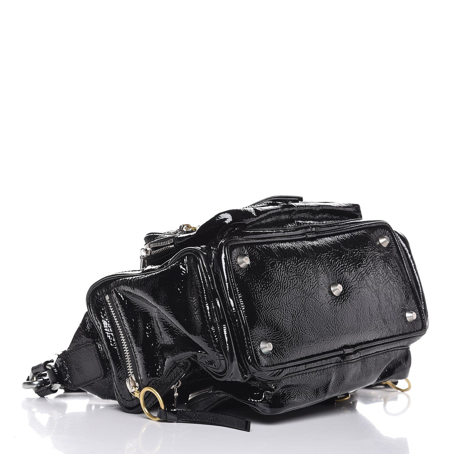 Crinkled Patent Betty Hobo Black
