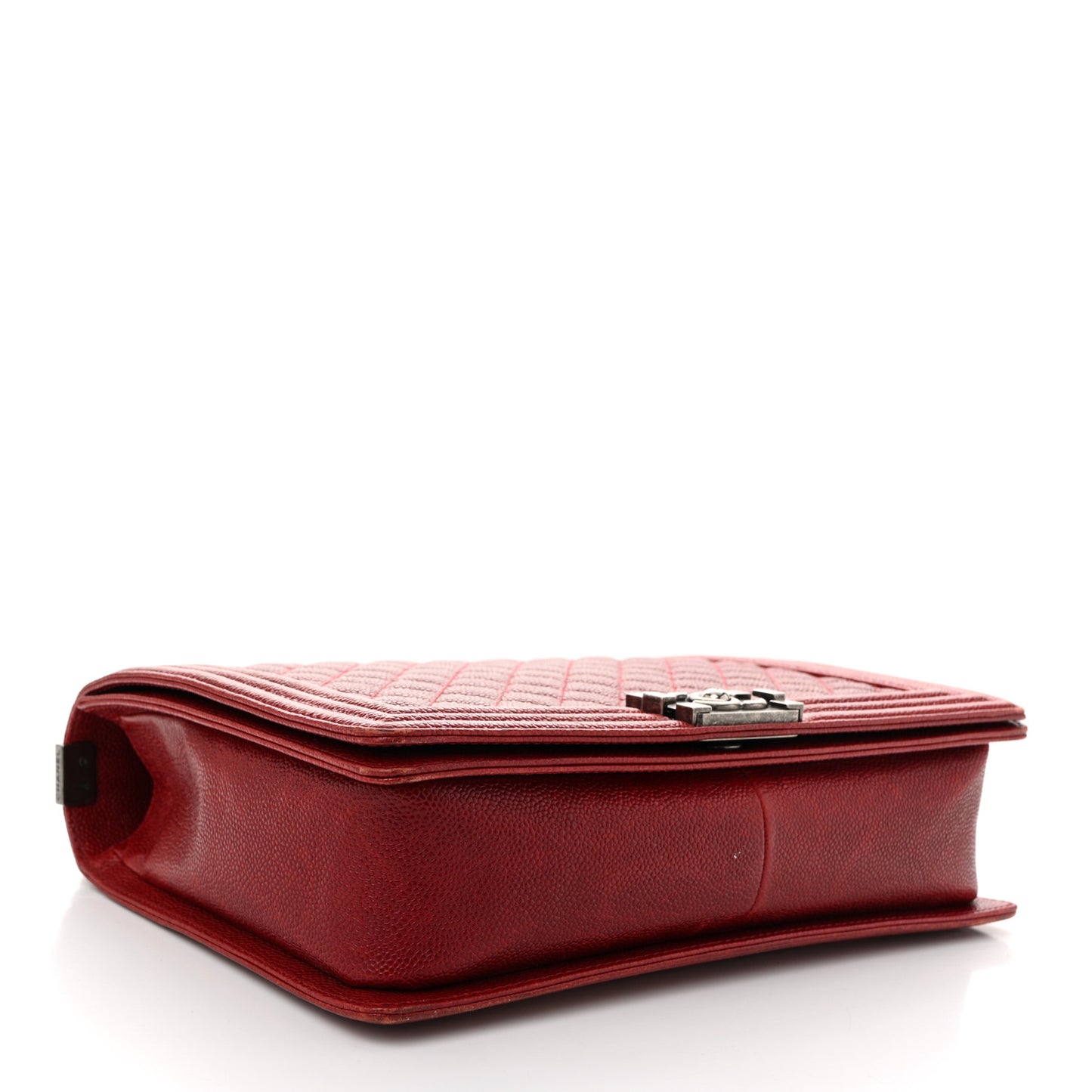 Caviar Quilted Large Boy Flap Dark Red