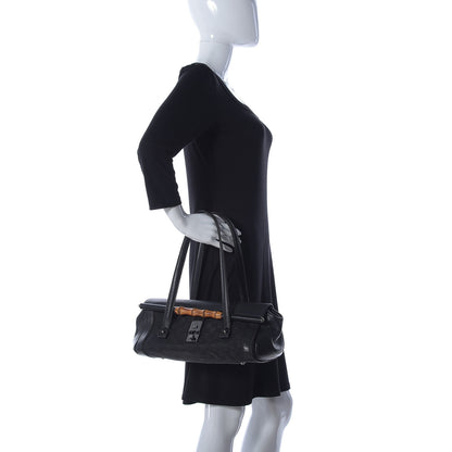 Gucci Monogram Bamboo Bullet Bag Black 2 of 31