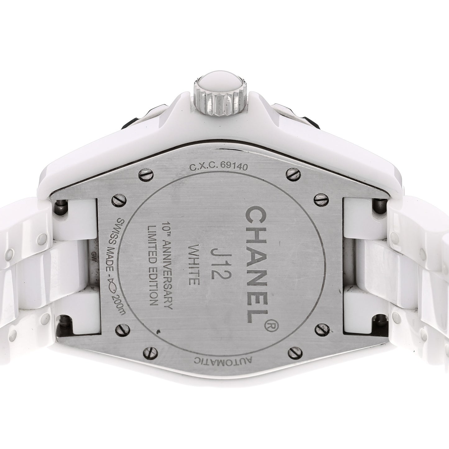 Stainless Steel Ceramic 38mm J12 Phantom Automatic Watch White