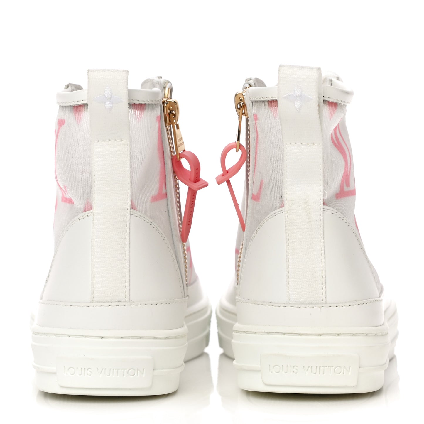 Technical Fabric Calfskin Monogram Giant Printed Stellar Sneaker Boots 38 Pink