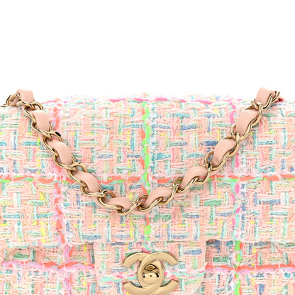 Chanel Tweed Quilted Mini Rectangular Flap Pink Green Orange Purple 8 of 11