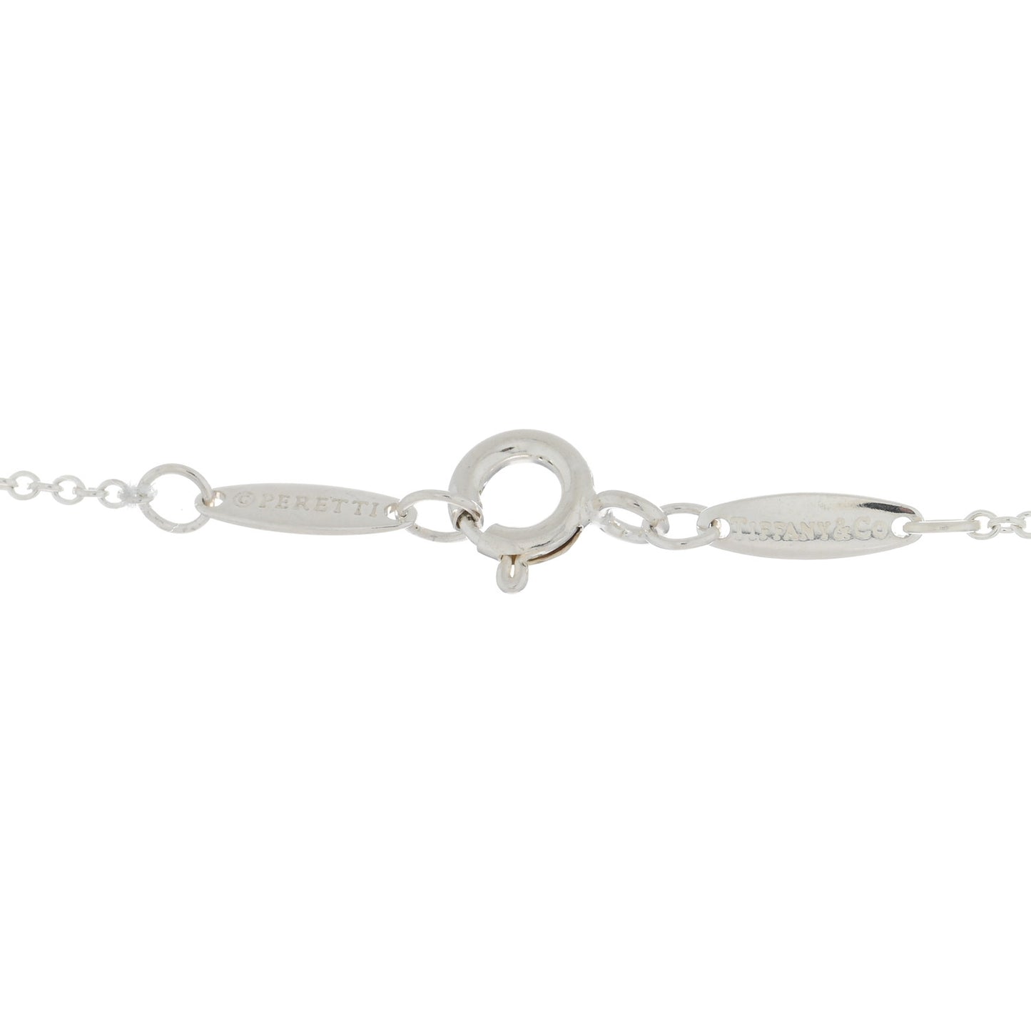 Sterling Silver 18mm Elsa Peretti Bean Pendant Necklace