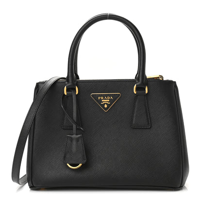 Prada Saffiano Small Galleria Double Zip Tote Black 1 of 10