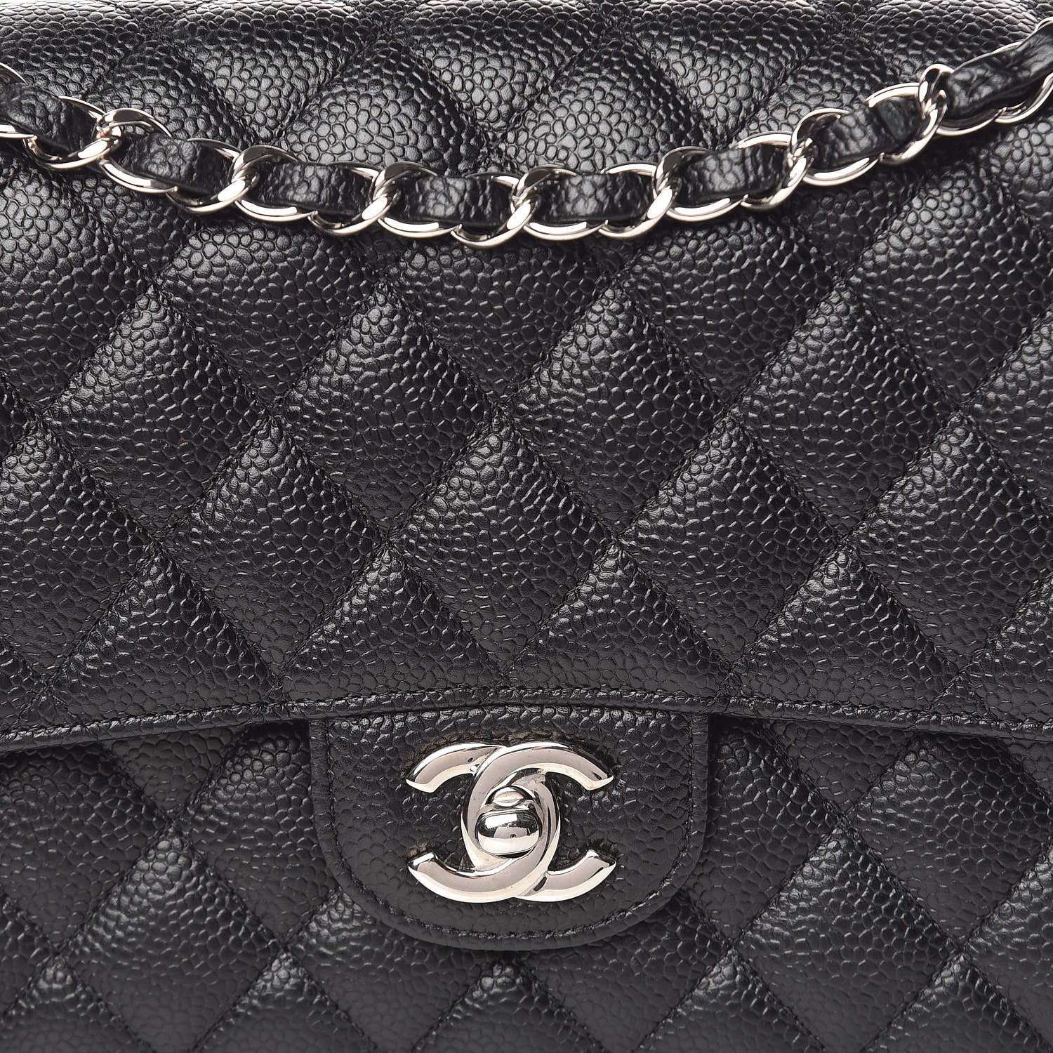 Chanel Caviar Quilted Medium Double Flap Black 10 of 11