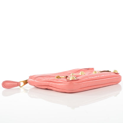 Balenciaga Agneau Giant 12 Gold Hardware M Porte-Monnaie Coin Purse Rose Azalee 4 of 9