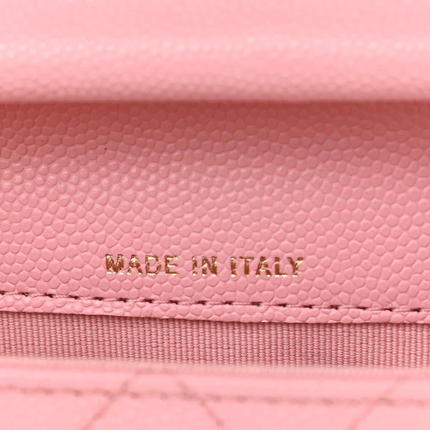 Caviar Quilted Mini Clutch With Chain Pink