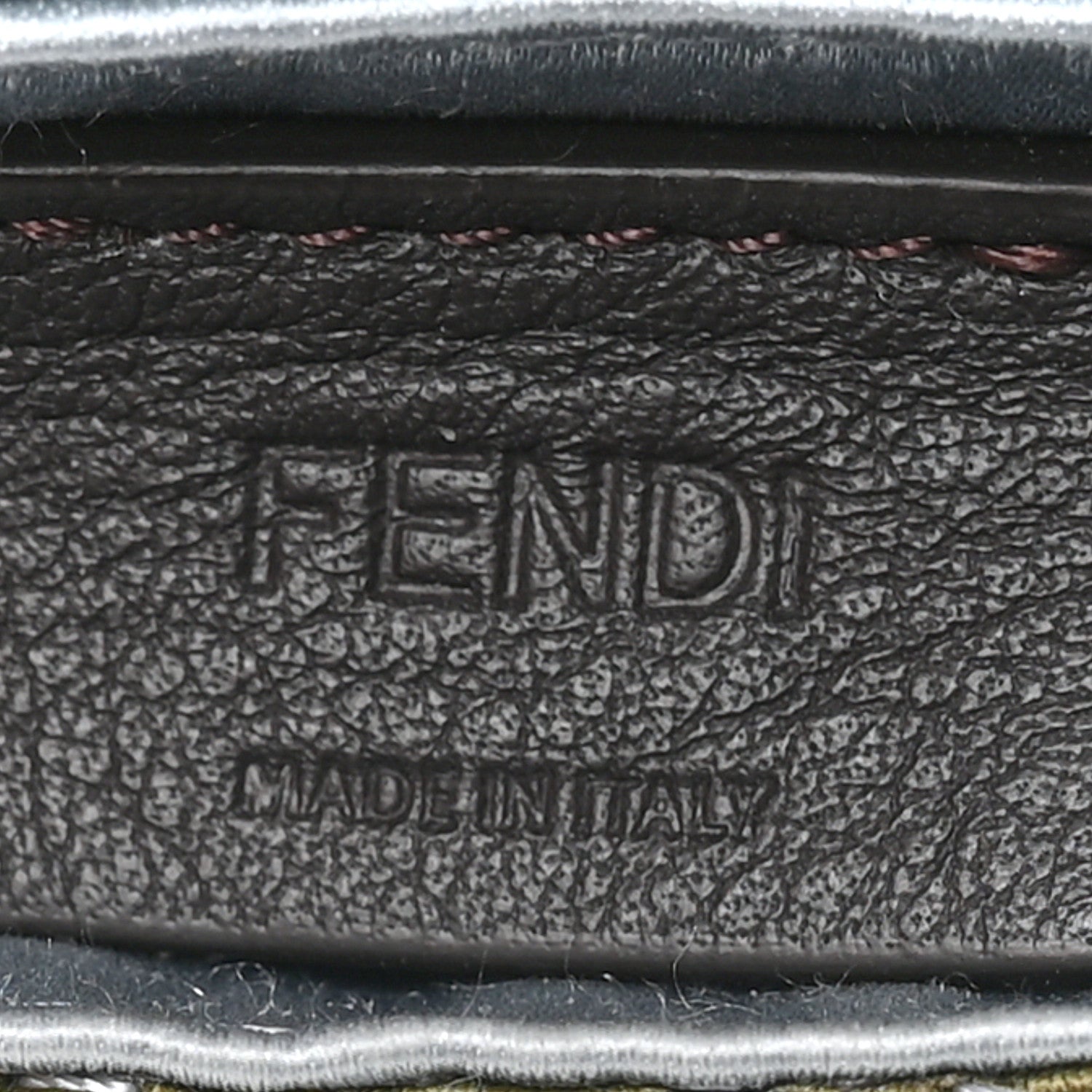 Fendi Sequin Paillettes Shiny Nappa Sex and the City Nano Maxi Buckle Baguette Charm  Avocado 6 of 10