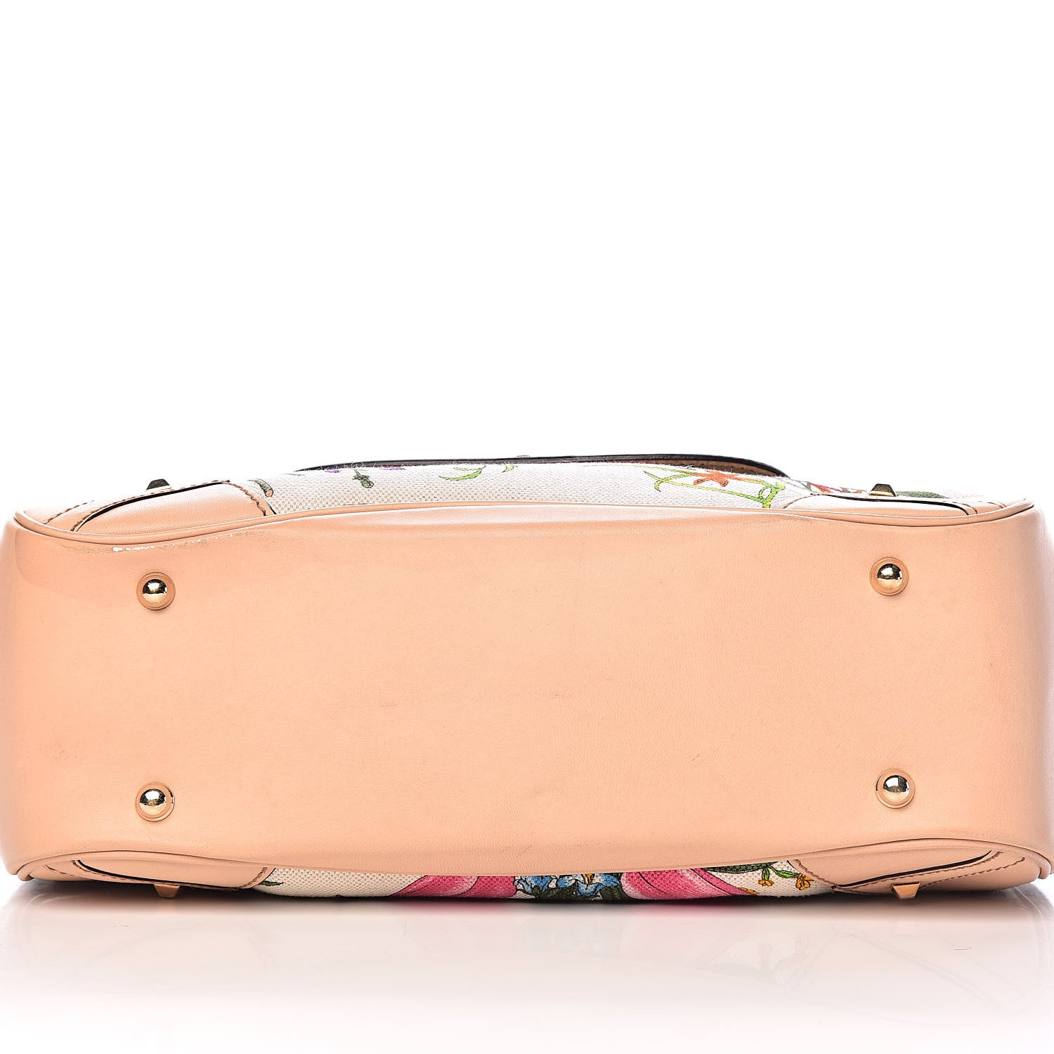 Gucci Floral Flora Canvas Bamboo Top Handle Bag 12 of 14