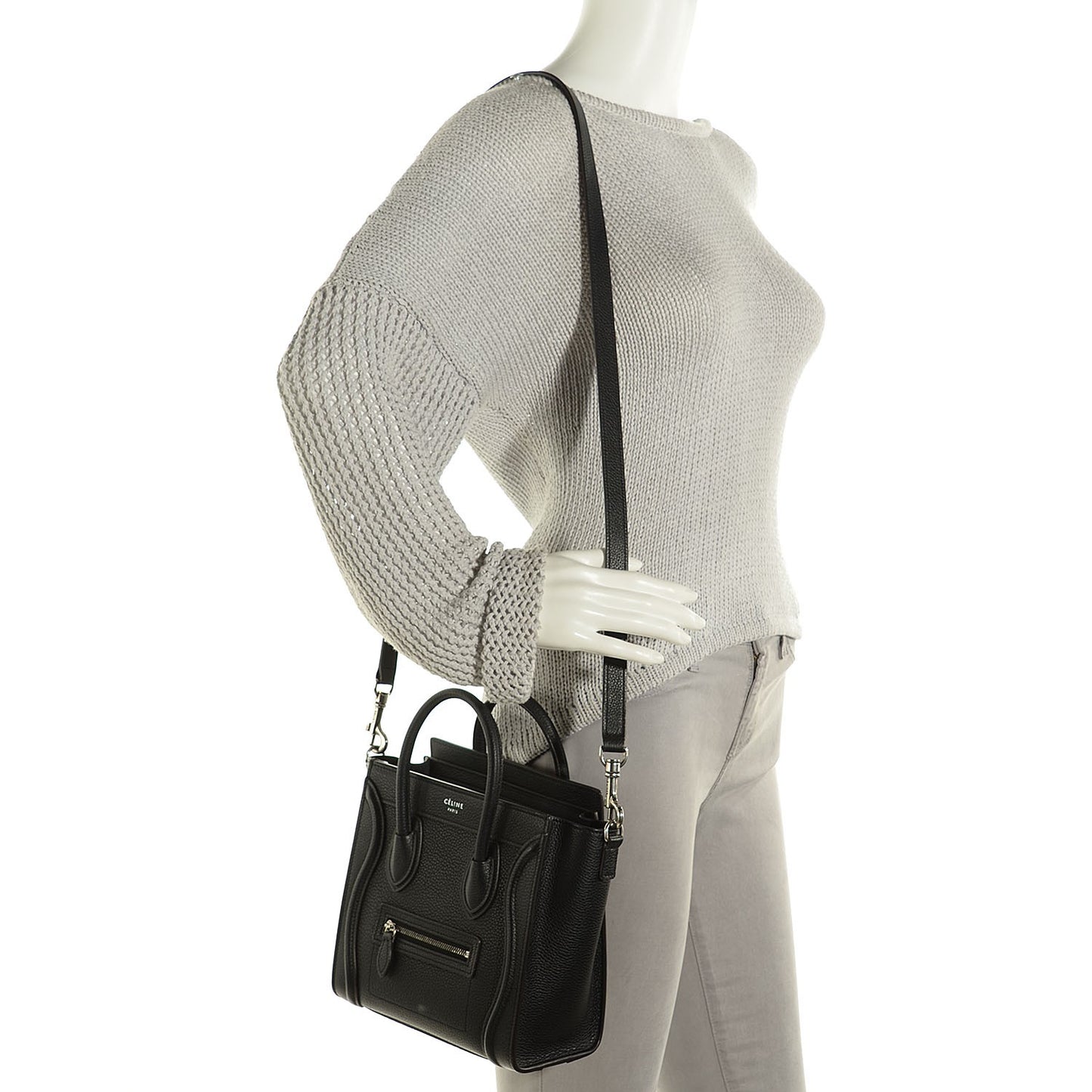 Drummed Calfskin Nano Luggage Black
