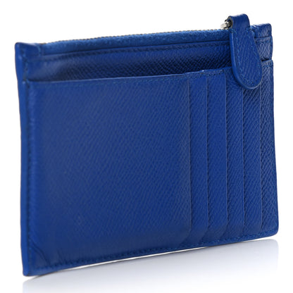 Balenciaga Grained Calfskin Cash Long Coin Card Holder Dark Blue 3 of 9