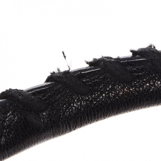 Chevre Silver Metallic Edge Hardware Mini City Black