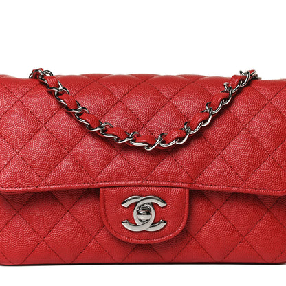 Chanel Caviar Quilted Mini Rectangular Flap Red 8 of 12