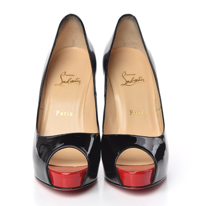 Christian Louboutin Patent New Very Prive 120 Pumps 38.5 Black Red 2 of 10
