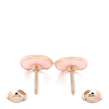 Cartier 18K Pink Gold Diamond Pink Opal Amulette de Cartier Earrings 4 of 7