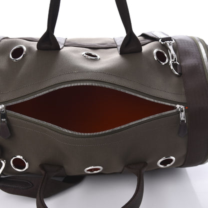 Hermes Fabric Carrying Dog Bag Kaki Feu 4 of 15