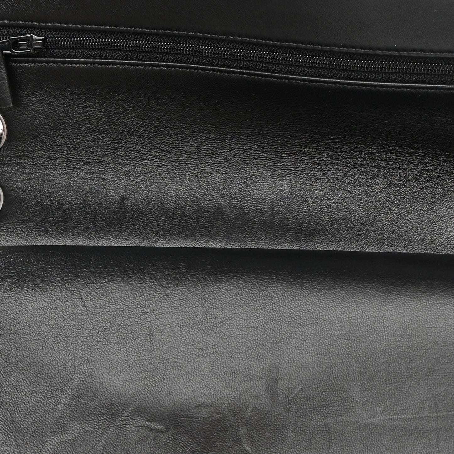Lambskin Quilted Medium Double Flap Black