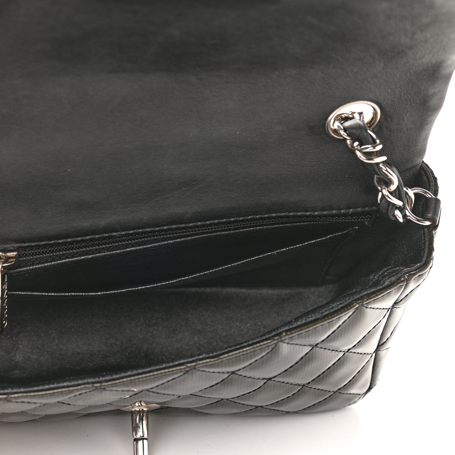 Chanel Striated Patent Quilted Mini Rectangular Flap Black 5 of 9