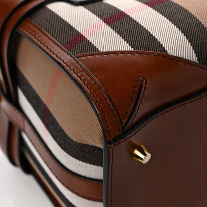 Burberry House Check Bridle Calfskin Medium Alchester Bowling Bag Dark Tan 9 of 10