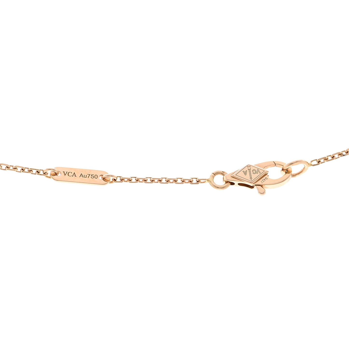 18K Rose Gold Carnelian Sweet Alhambra Pendant Necklace