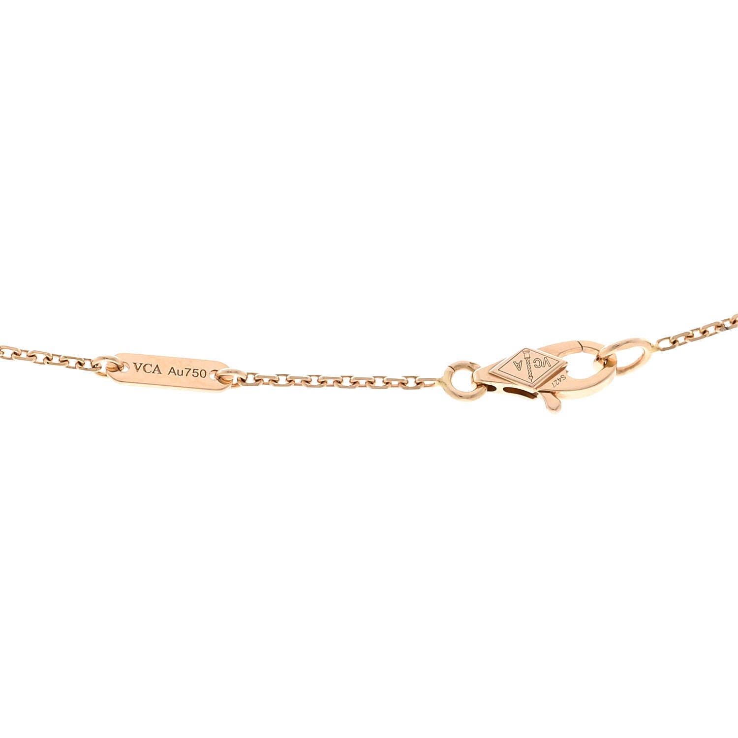 Van Cleef & Arpels 18K Rose Gold Carnelian Sweet Alhambra Pendant Necklace 4 of 5