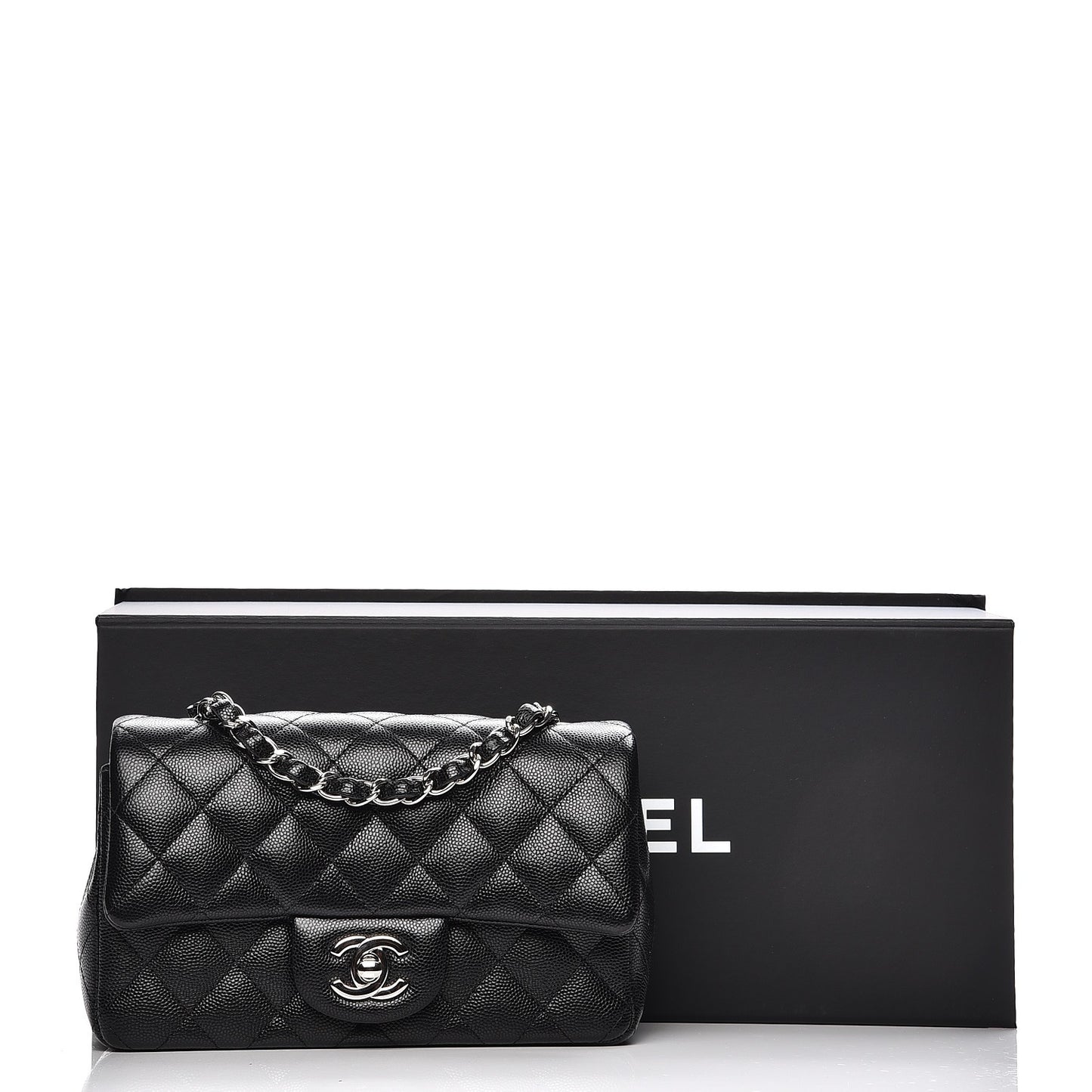 Caviar Quilted Mini Rectangular Flap Black