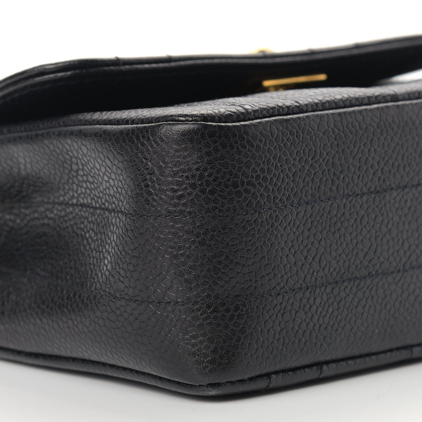 Caviar Vertical Quilted Mini Flap Black
