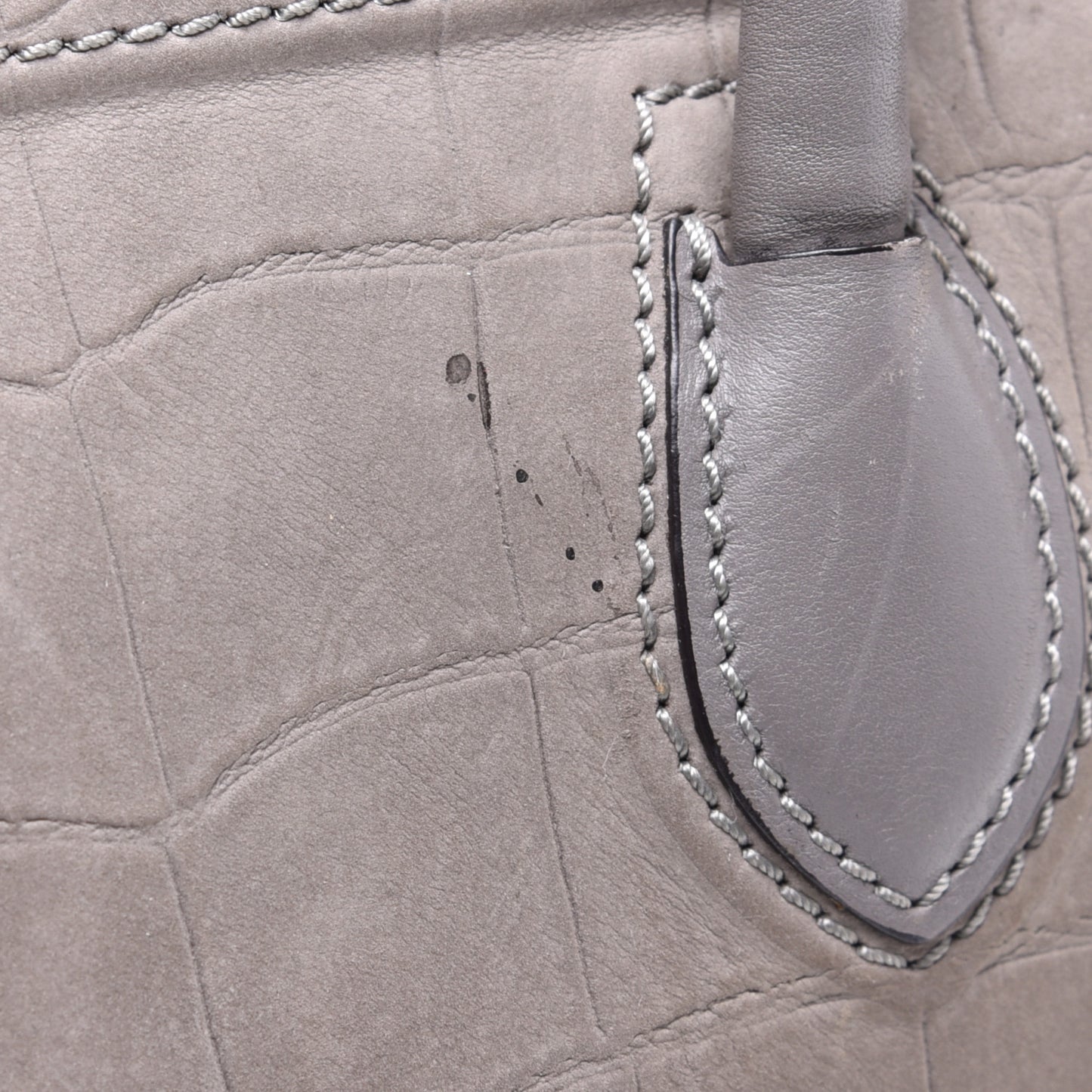 Crocodile Embossed Nubuck Medium Phantom Luggage Grey