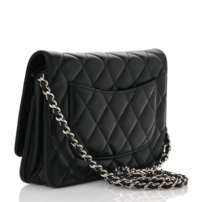 Chanel Lambskin Quilted Wallet On Chain WOC Black 3 of 16