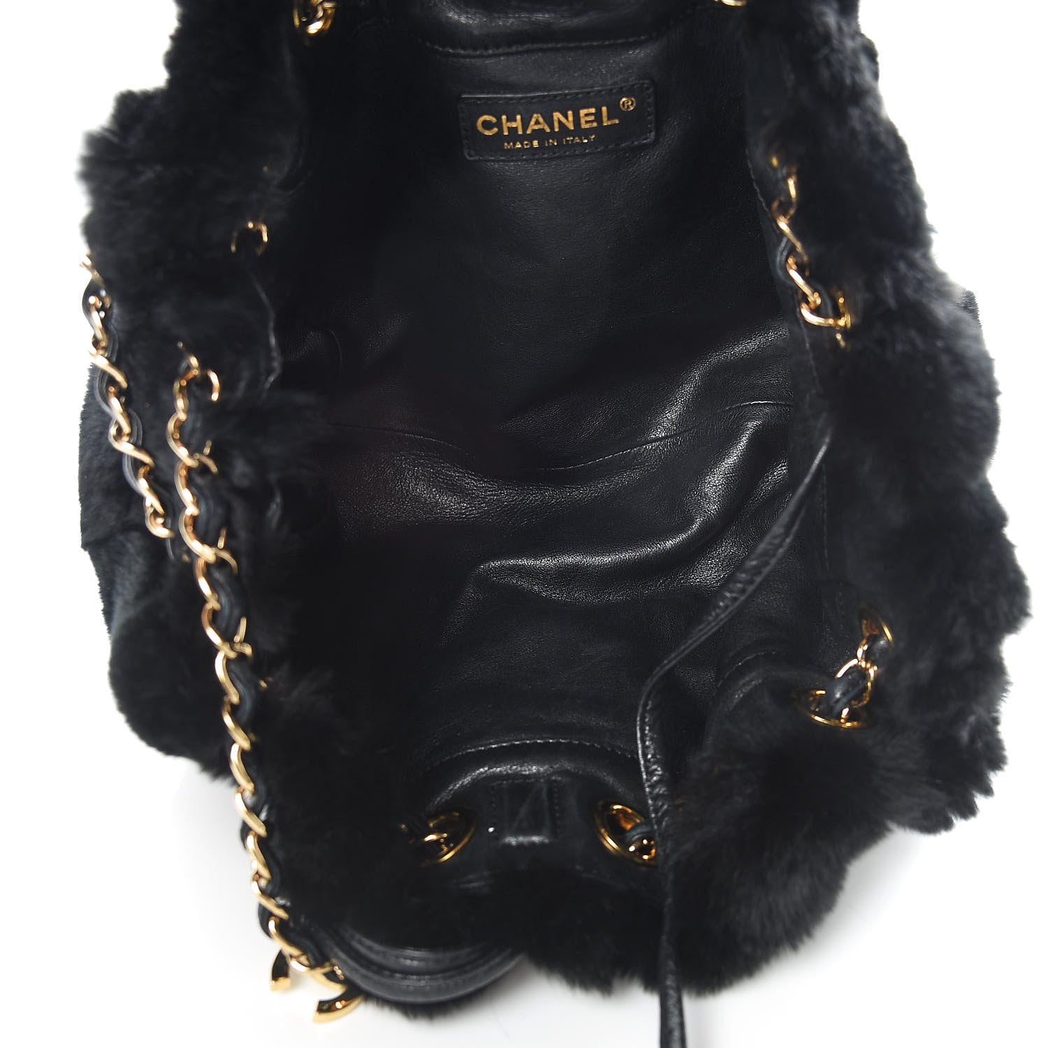 Chanel Rabbit Fur Harlequin Shoulder Bag Black 6 of 11