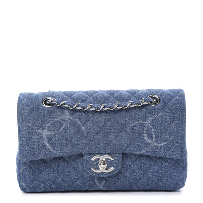 Chanel Denim Quilted CC Print Medium Single Flap Blue 1 of 11
