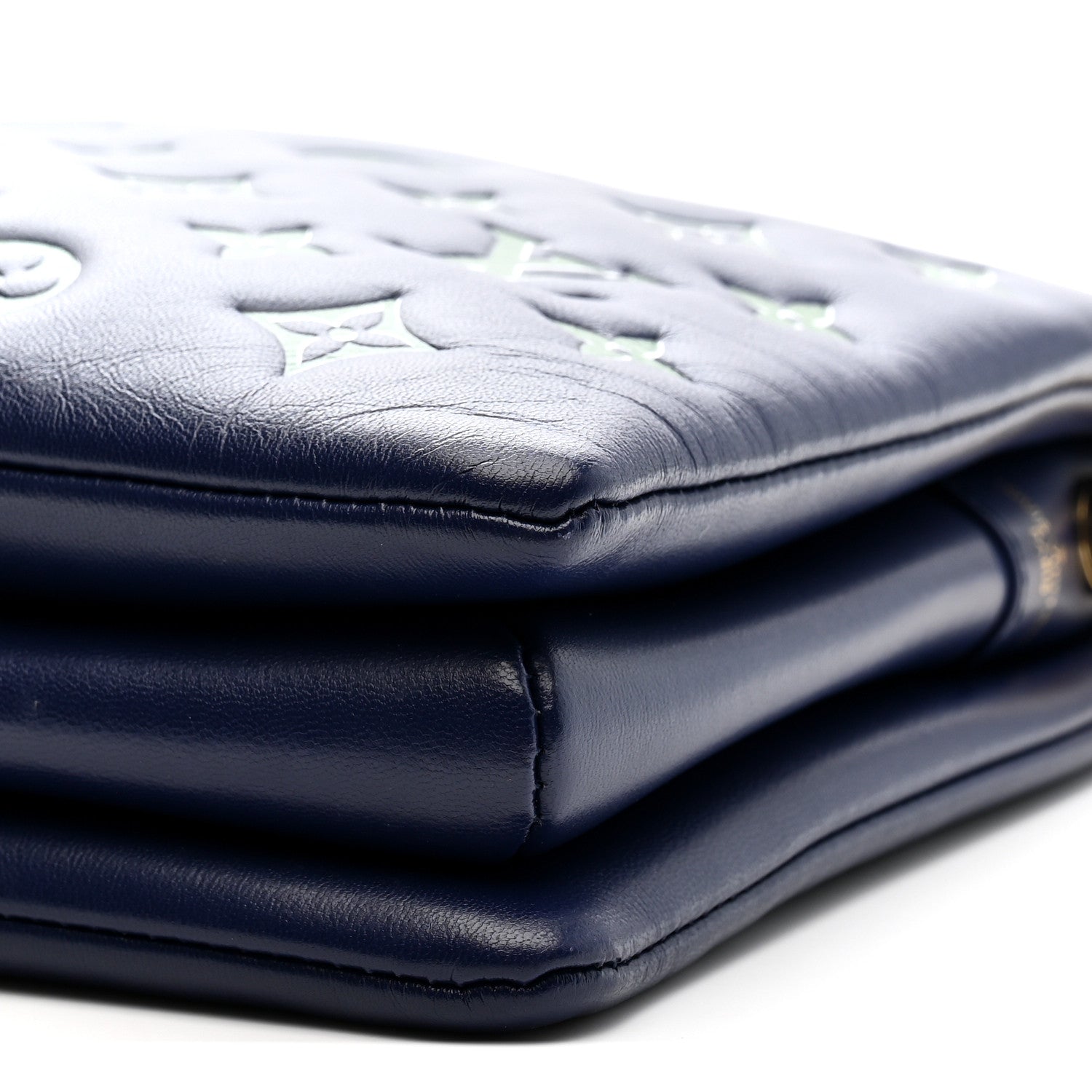 Louis Vuitton Lambskin Embossed Monogram Coussin PM Blue Green 11 of 12